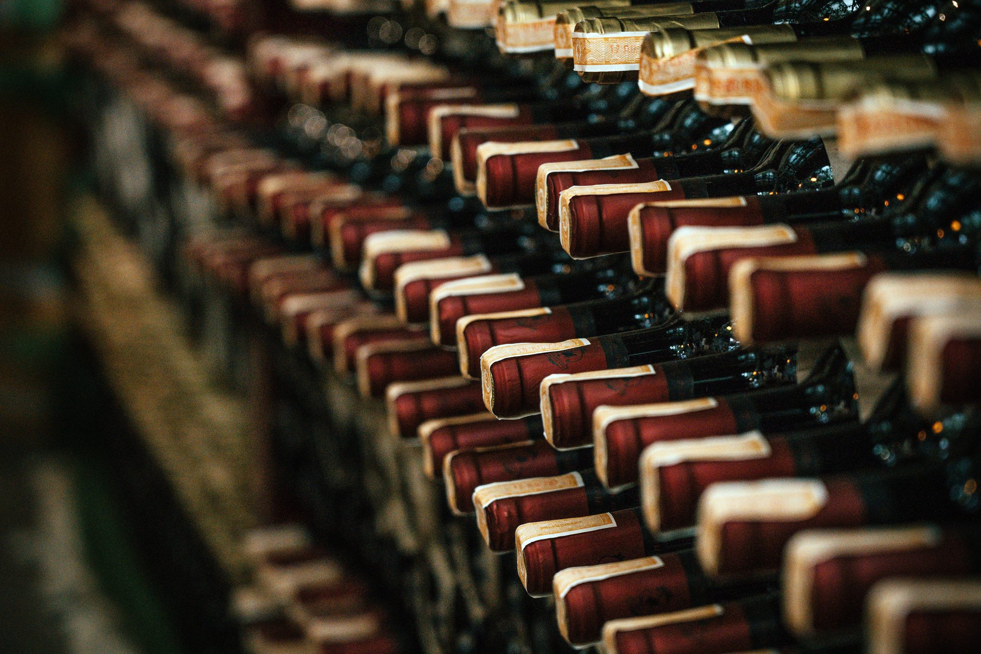 Fine wine cases held in locked storage