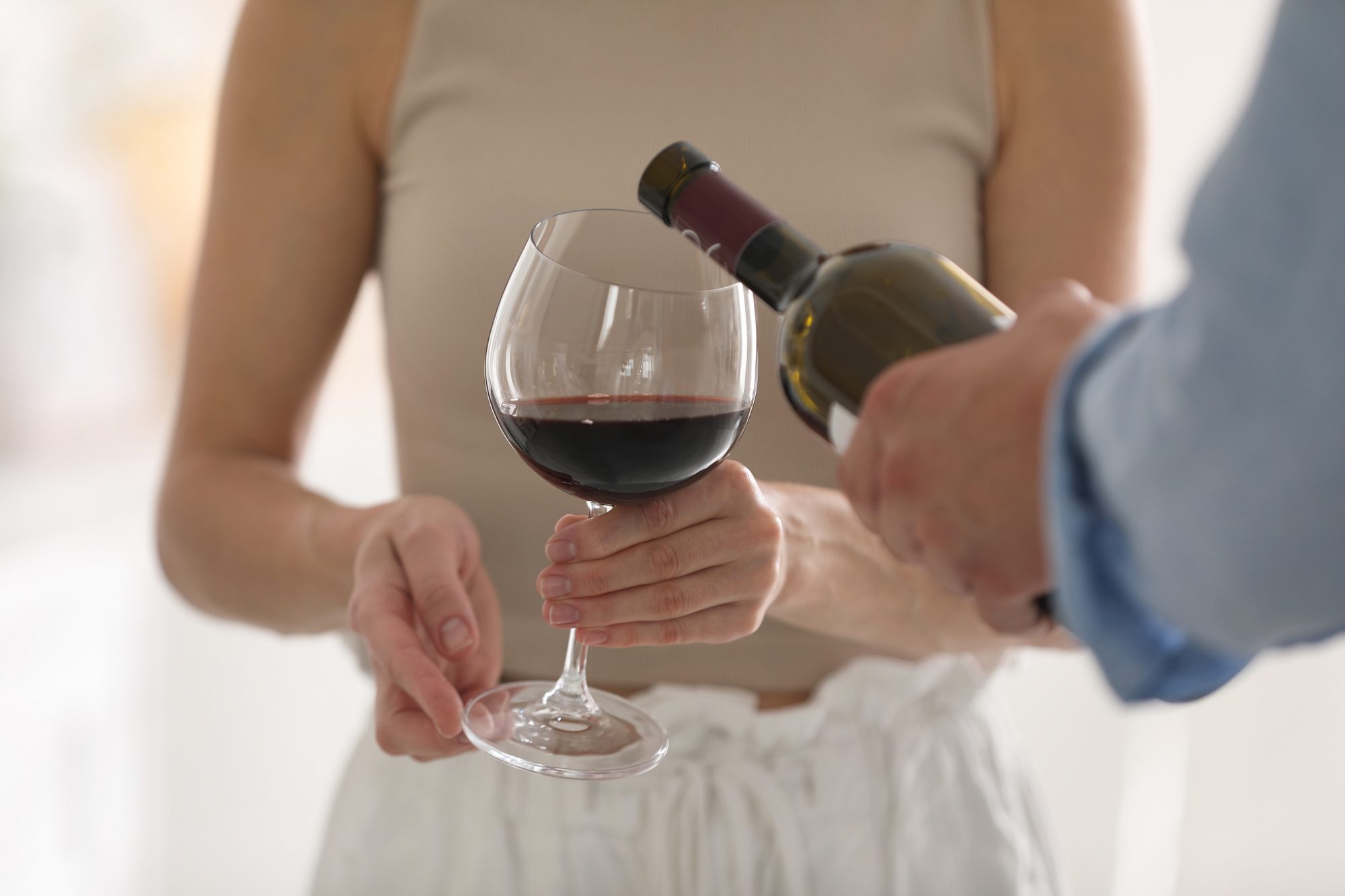 A private collector with bottles from their fine wine collection
